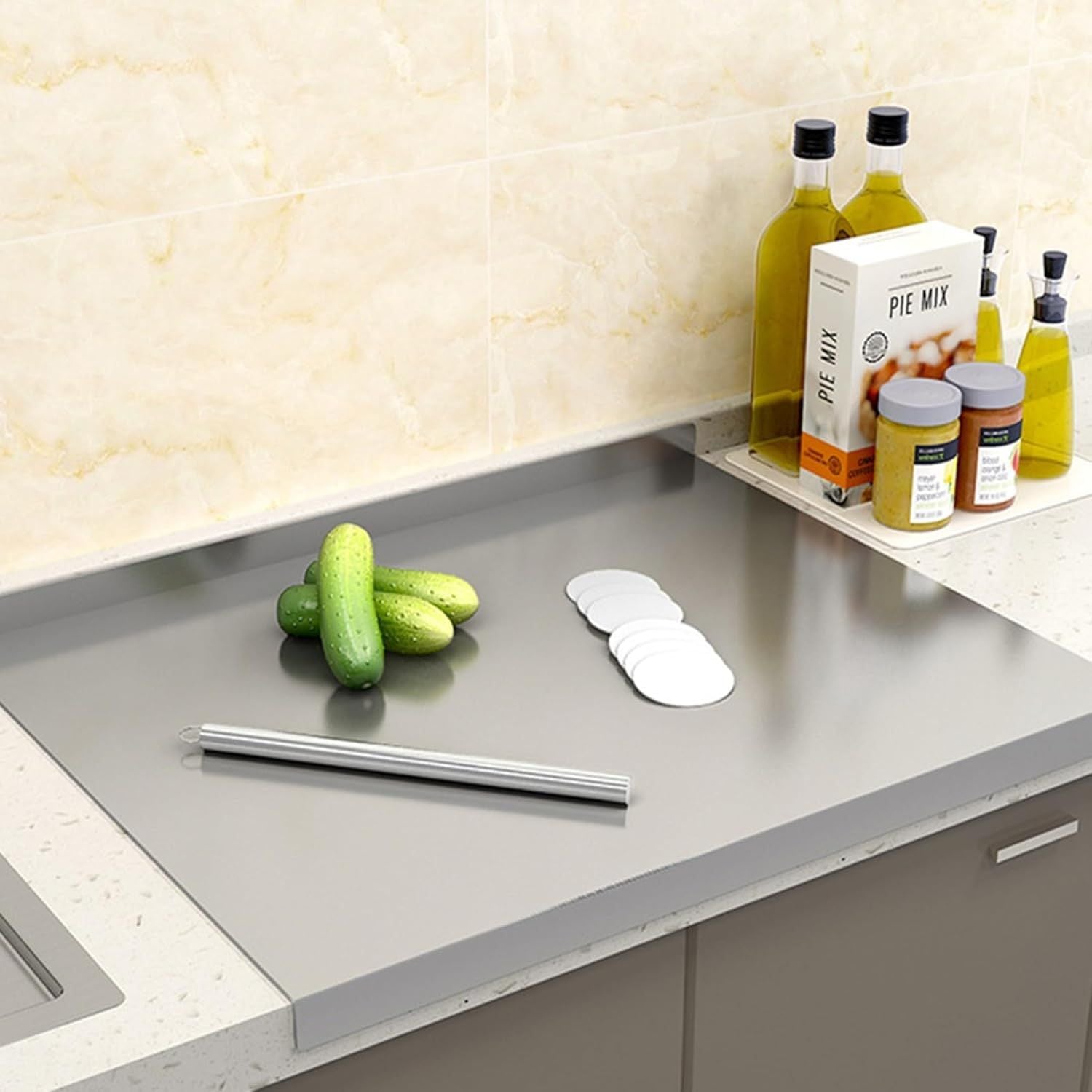 XXL Antibacterial Stainless Steel Cutting Board & Baking Tray with Sealed Lid