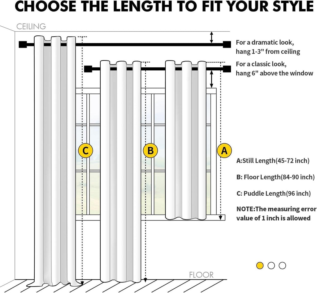 Yellow Blackout Grommet Curtain Panel Set