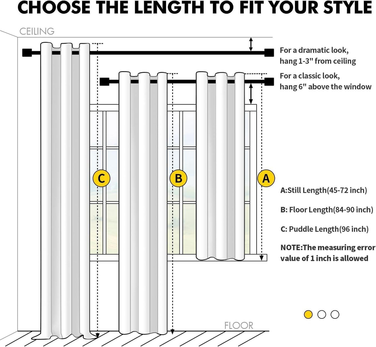 Yellow Blackout Grommet Curtain Panel Set