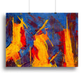 Yellow, Blue, Brown and Red Abstract Wall Art