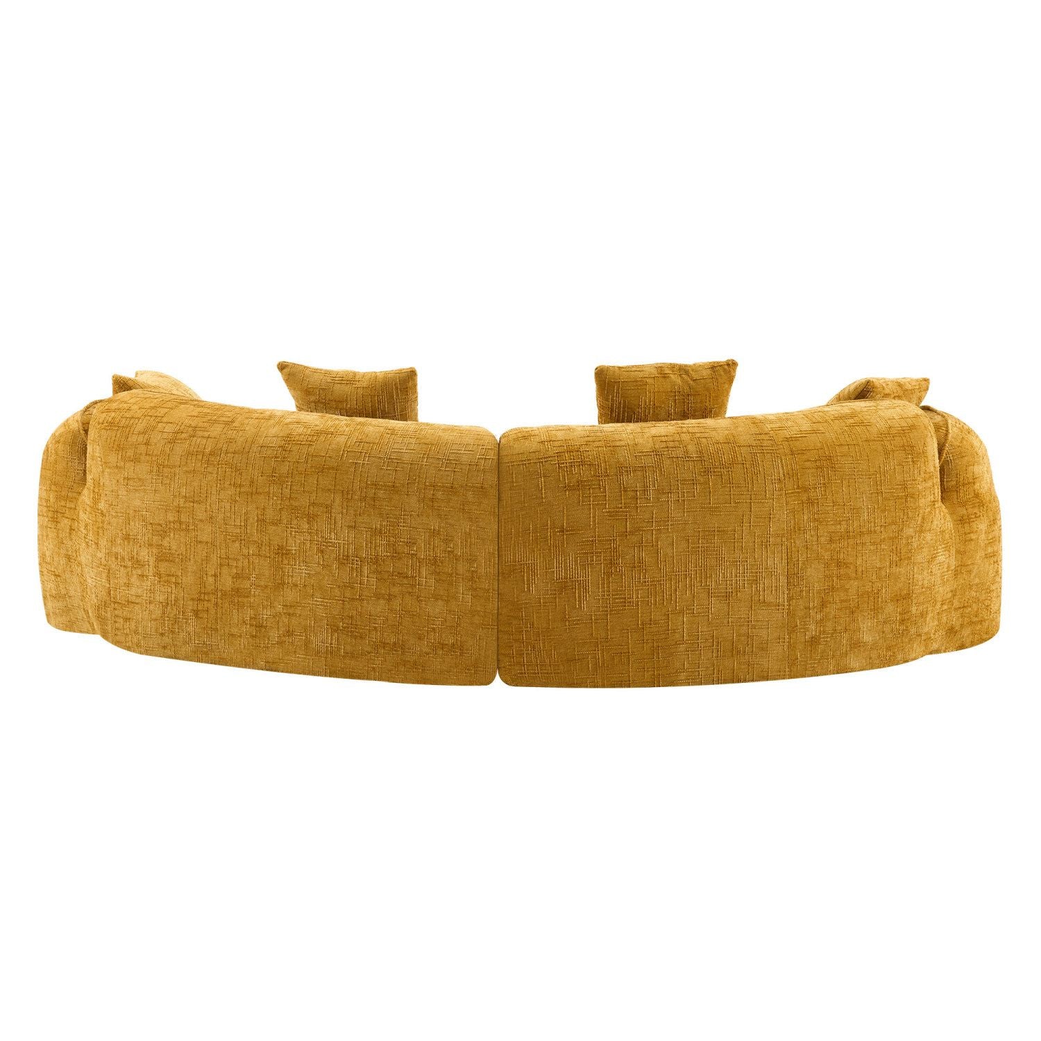 Nordic-Style Curved Sofa in Soft Yellow for Living Room