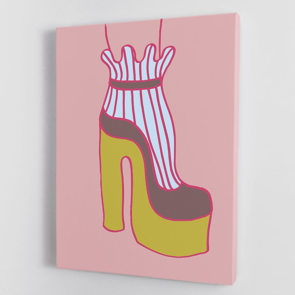 Yellow Heel Red Fashion-Inspired Wall Art