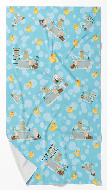 Yellow Labrador in Bathtub Decorative Bath Towel