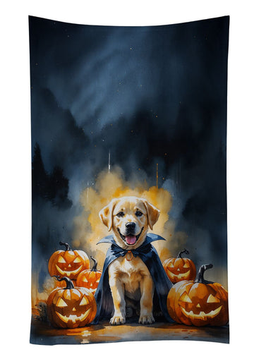 Yellow Labrador Puppy Halloween Kitchen Towel