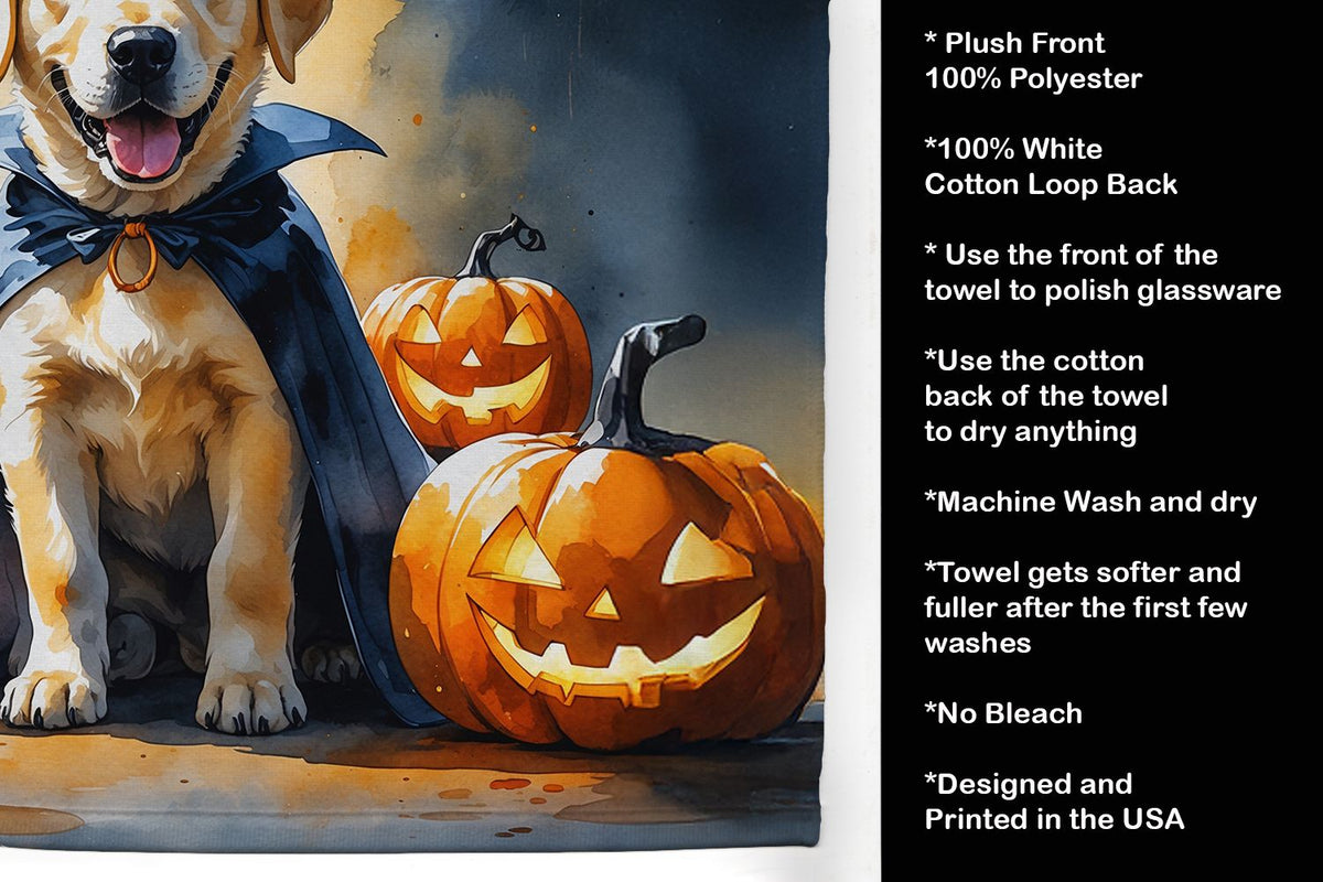 Yellow Labrador Puppy Halloween Kitchen Towel