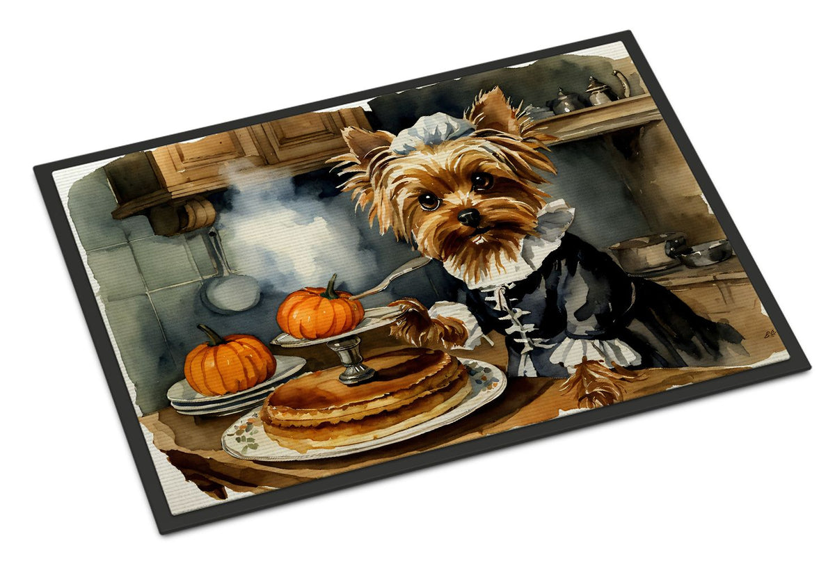 Yorkshire Terrier Pumpkin Fall Doormat