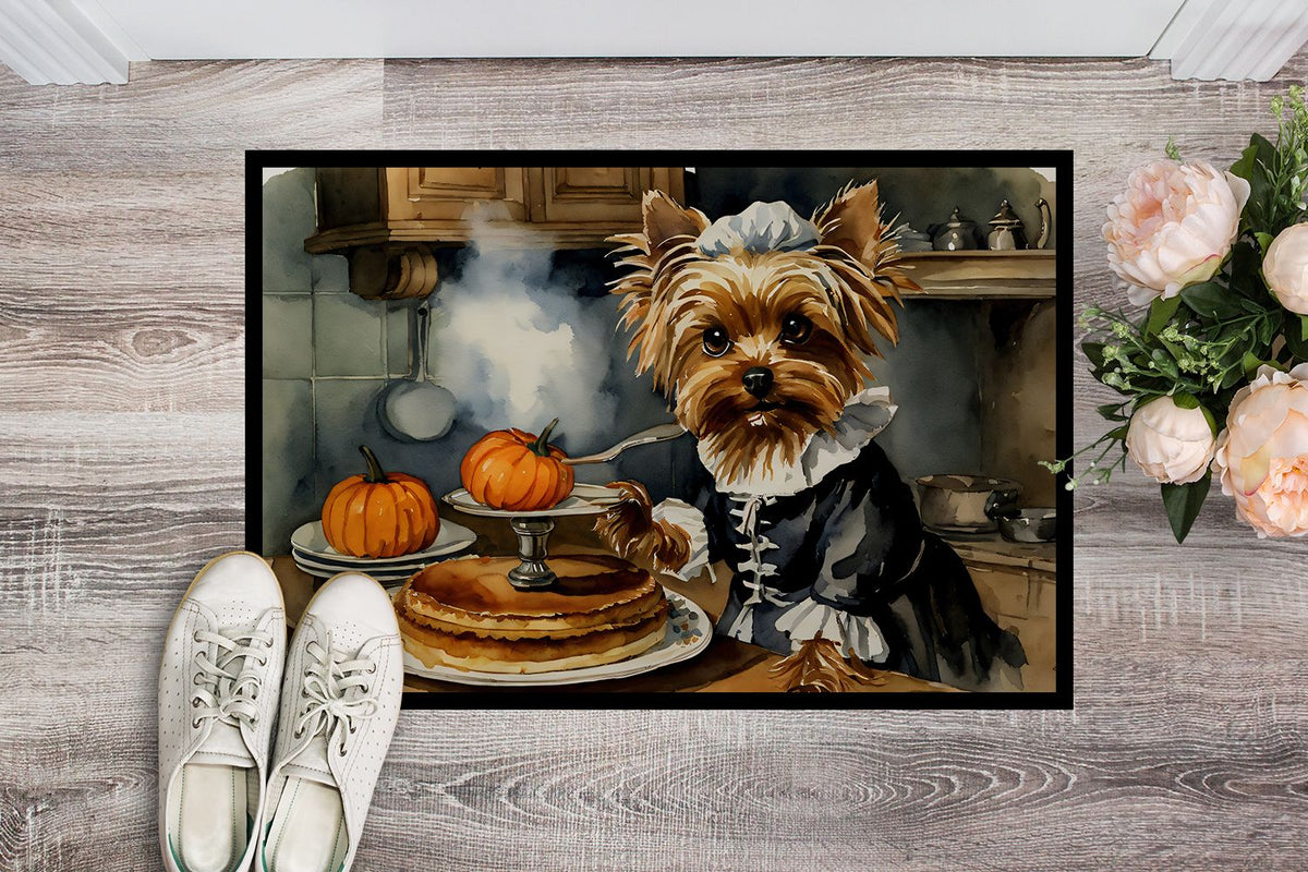 Yorkshire Terrier Pumpkin Fall Doormat