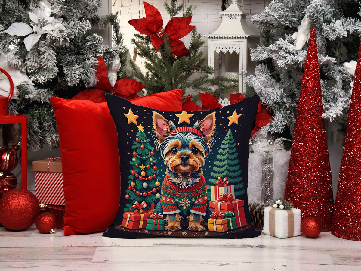 Yorkshire Terrier Christmas Indoor-Outdoor Throw Pillow