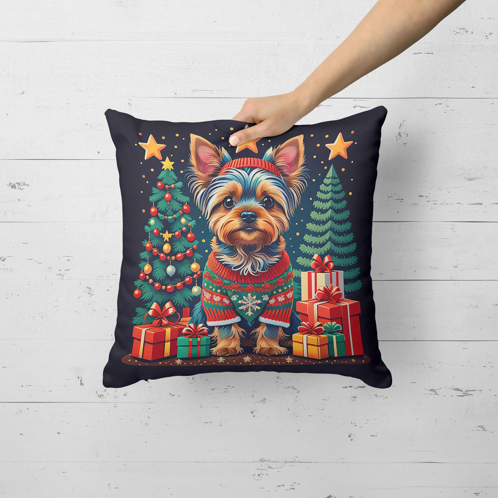 Yorkshire Terrier Christmas Indoor-Outdoor Throw Pillow