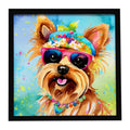 Yorkshire Terrier Hippie Dawg Framed Wall Art