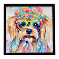 Yorkshire Terrier Hippie Dawg Framed Wall Art