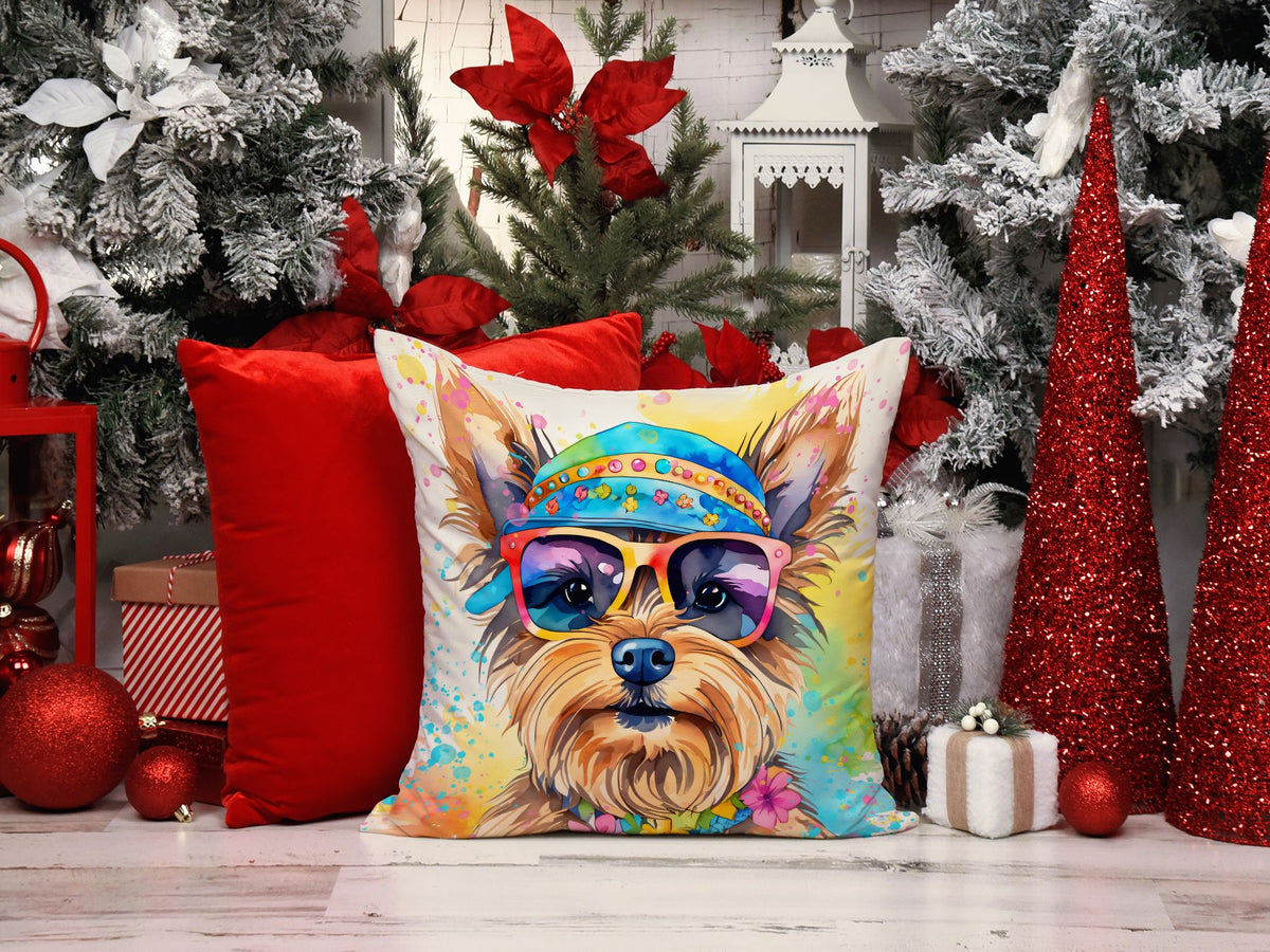 Yorkshire Terrier Hippie Dawg Decorative Pillow