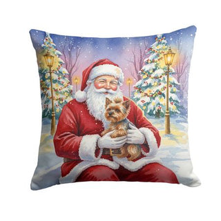 Yorkshire Terrier and Santa Christmas Accent Pillow
