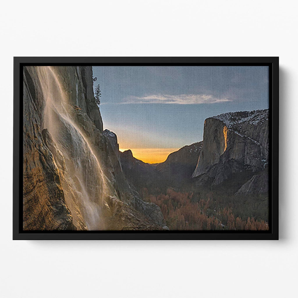 Yosemite Firefall Floating Framed Canvas Art