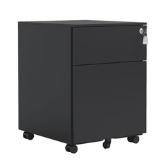 Rolling File Cabinet Organizer with Full-Extension Drawers for Home Office