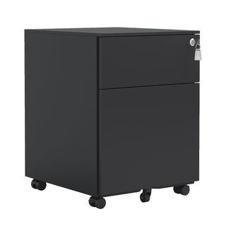 Rolling File Cabinet Organizer with Full-Extension Drawers for Home Office