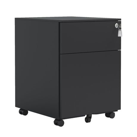 Rolling File Cabinet Organizer with Full-Extension Drawers for Home Office