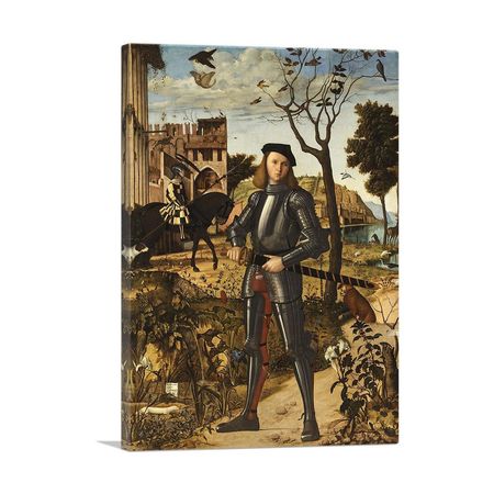 Young Knight In a Landscape Canvas Wall Art