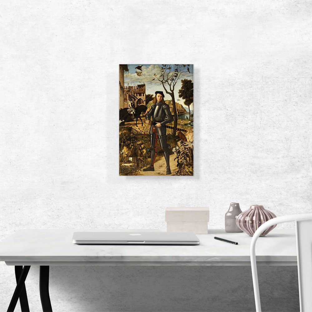 Young Knight In a Landscape Canvas Wall Art