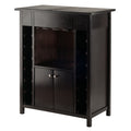 Yukon Espresso Wine Cabinet with Expandable Bar Top