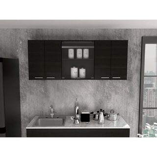 Yuma Wall Cabinet with Open Shelves and Dish Rack