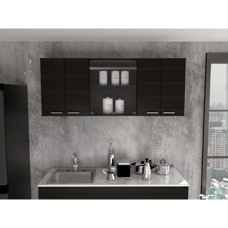 Yuma Wall Cabinet with Open Shelves and Dish Rack