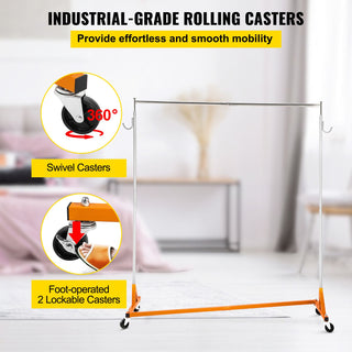 Industrial Grade Z Base Garment Rack with Lockable Casters