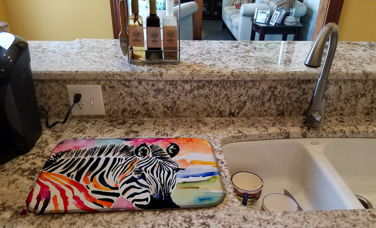 Zebra Artwork Absorbent Dish Drying Mat