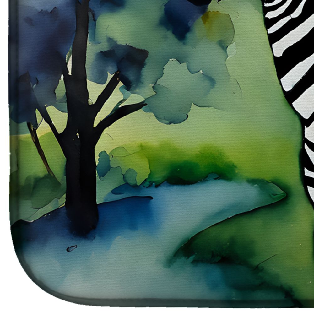 Zebra Artwork Absorbent Dish Drying Mat