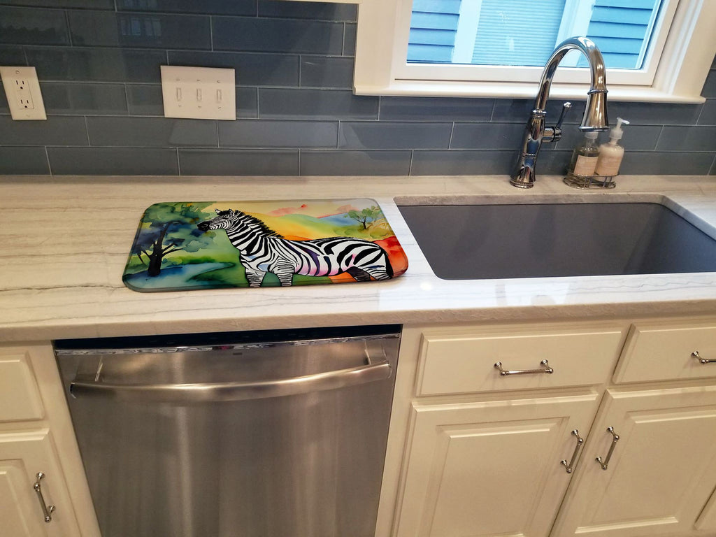 Zebra Artwork Absorbent Dish Drying Mat