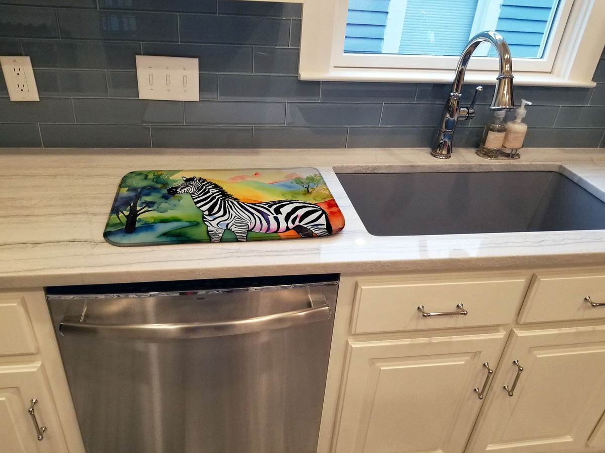 Zebra Artwork Absorbent Dish Drying Mat