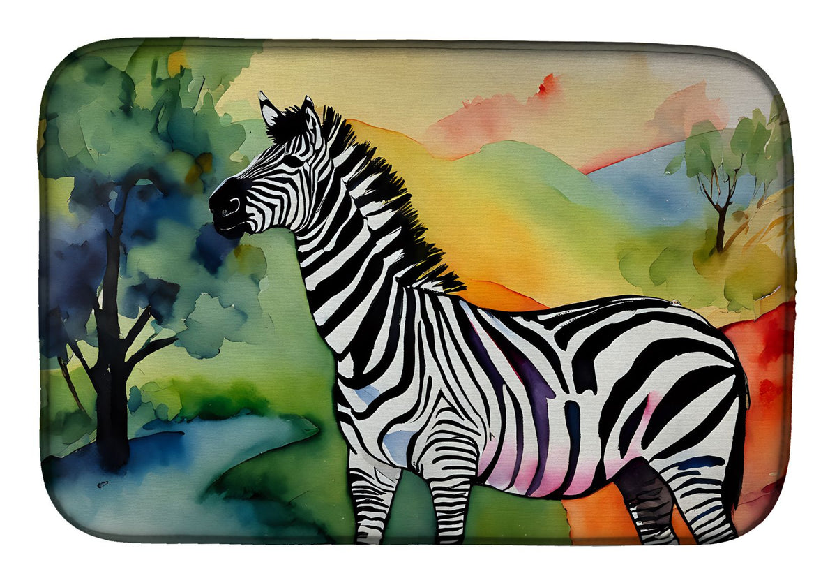 Zebra Artwork Absorbent Dish Drying Mat