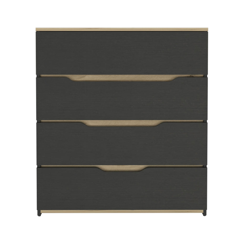 Zoe Dresser with Superior Top and Four Drawers - Black/Light Oak