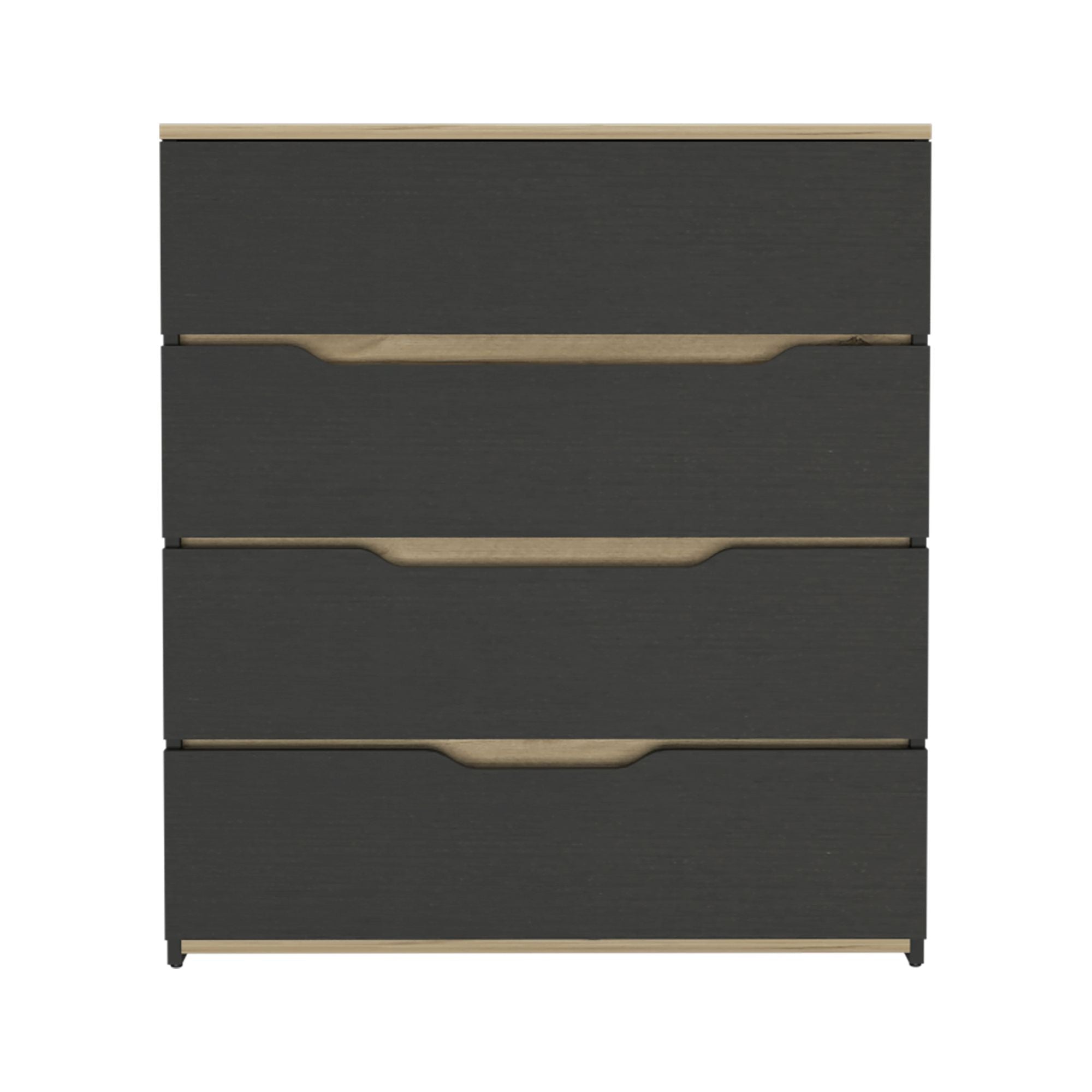 Zoe Dresser with Superior Top and Four Drawers - Black/Light Oak
