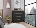 Zoe Dresser with Superior Top and Four Drawers - Black/Light Oak