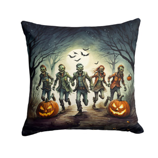 Zombies Spooky Halloween Indoor-Outdoor Throw Pillow
