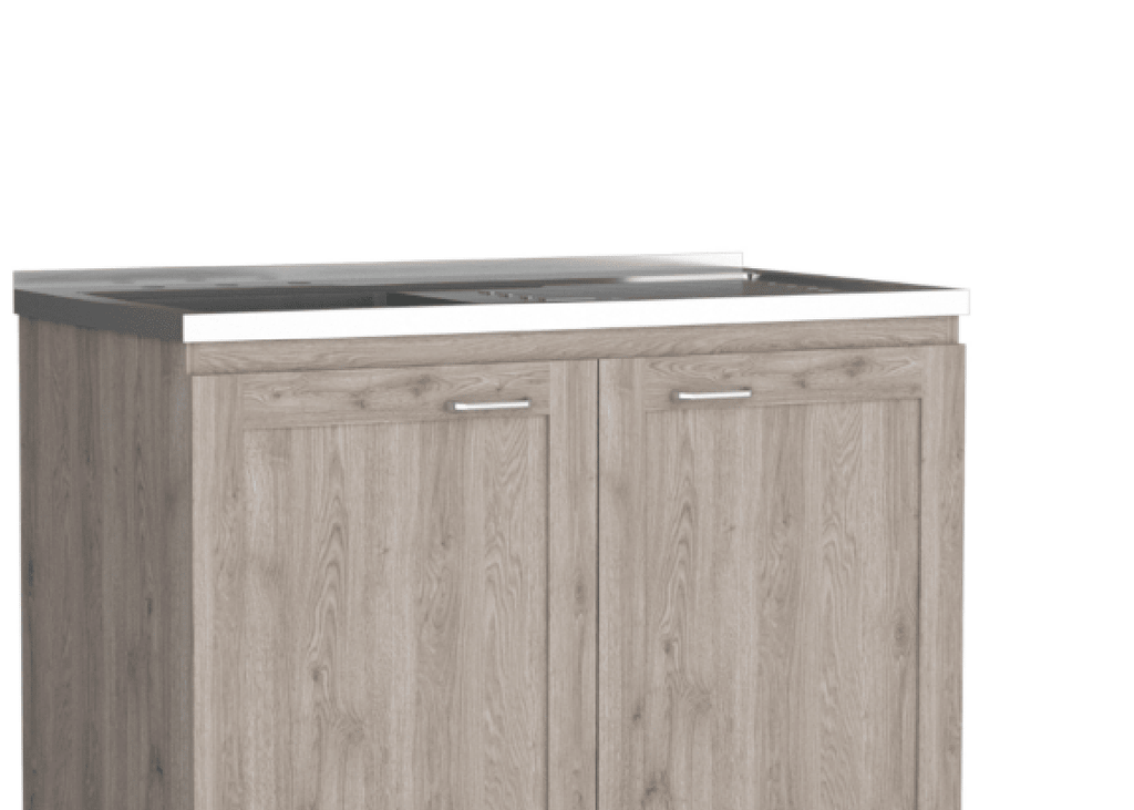 Zurich Light Gray Two-Shelf Cabinet Set for Home Organization