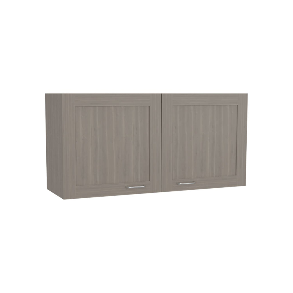 Zurich Wall Cabinet with Two Open Shelves – Light Gray Bardolino Finish