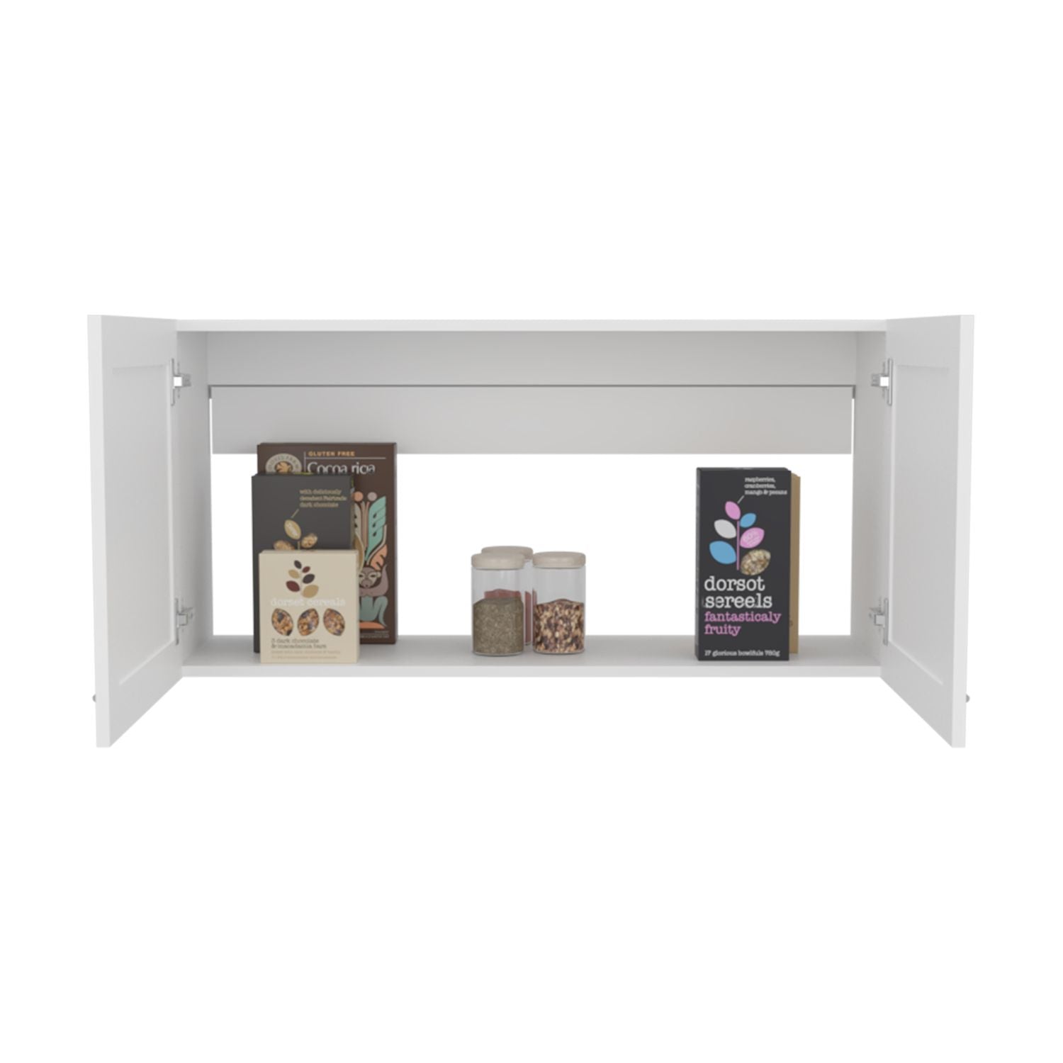 Zurich Wall Cabinet, Double Door, Wide, One Shelf, Kitchen, Storage Cabinet, White