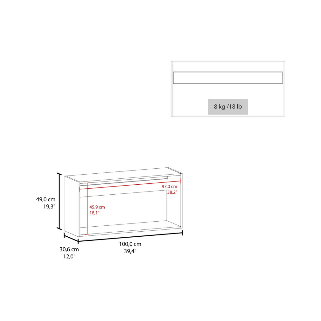 Zurich Wall Cabinet, Double Door, Wide, One Shelf, Kitchen, Storage Cabinet, White